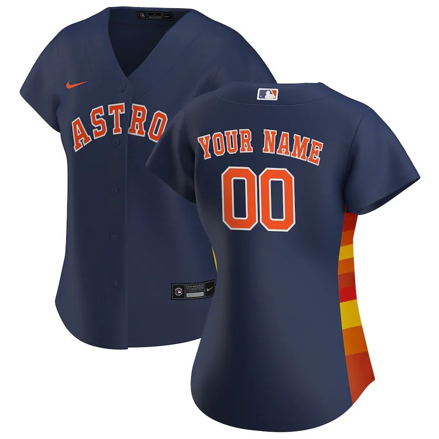 Cheap Womens Houston Astros Nike Navy Alternate Replica Custom MLB Jerseys